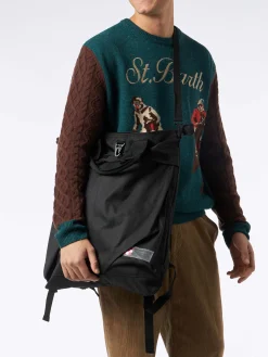 Canvas schwarzer Rucksack Helmut