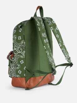Canvas-Rucksack Cody mit grünem Bandanna-Print