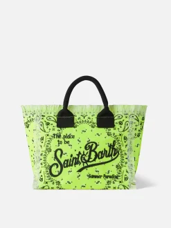 Colette – Handtasche in Neongelb mit Bandana-Aufdruck