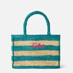 Colette Basthandtasche mit weißen und blauen Streifen