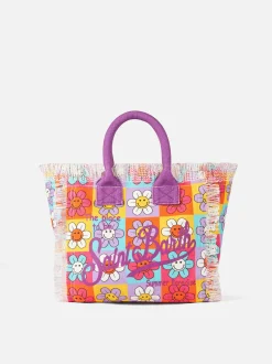 Colette-Canvas-Handtasche mit lächelndem Gänseblümchen-Print