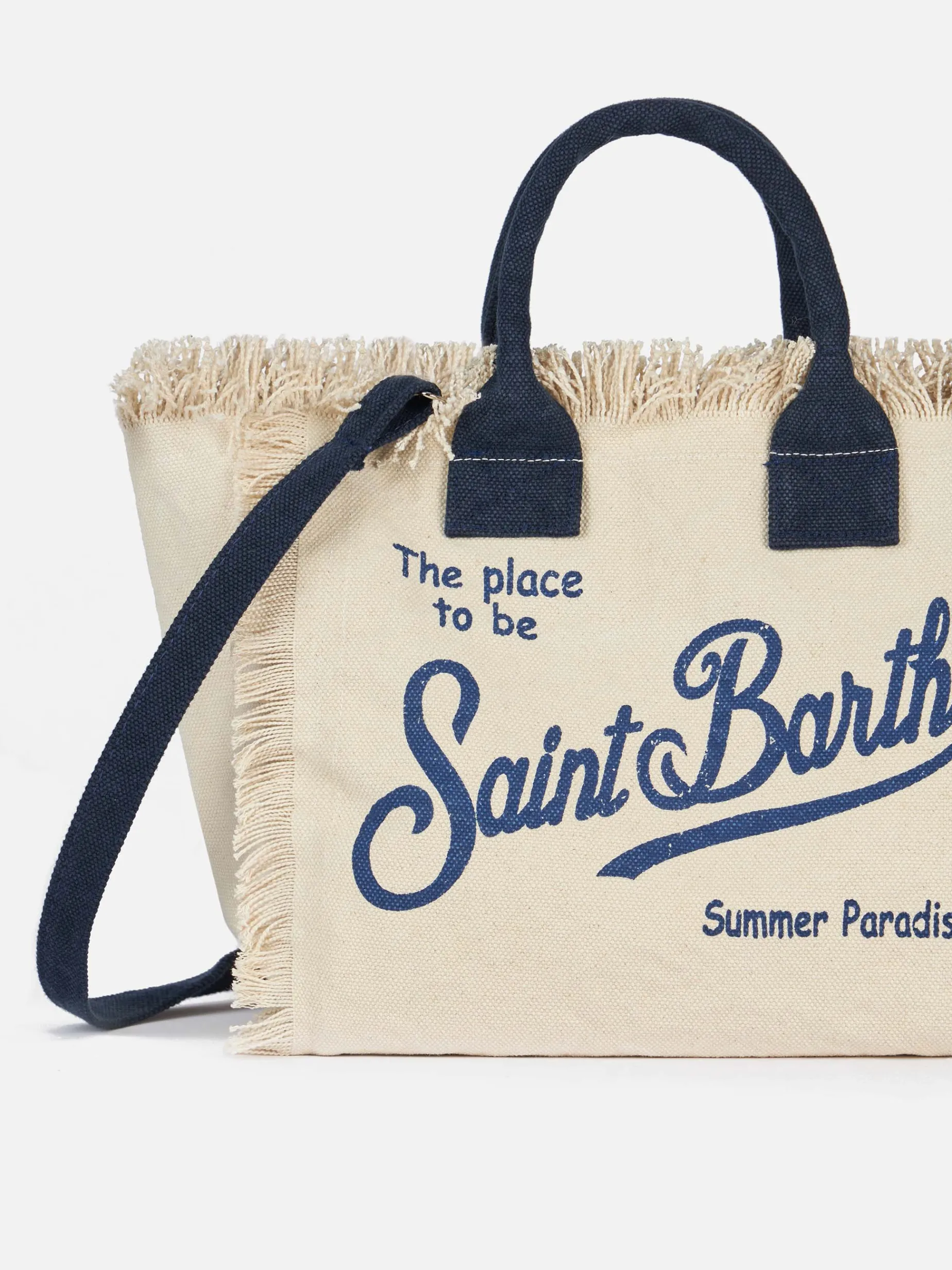 Colette-Handtasche aus cremefarbenem Baumwollcanvas