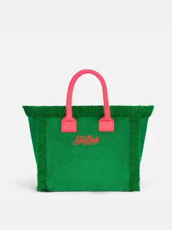 Colette-Handtasche aus grünem Frottee mit Saint Barth-Logo