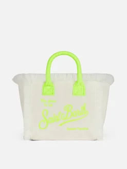 Colette-Handtasche aus weißem Frottee mit Saint Barth-Logo