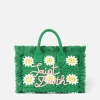 Colette-Handtasche mit gehäkelten Blumenaufnähern
