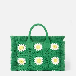 Colette-Handtasche mit gehäkelten Blumenaufnähern