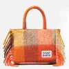 Colette-Handtasche mit mehrfarbigem Karo und Fransen