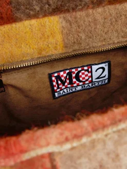 Colette-Handtasche mit mehrfarbigem Karo und Fransen