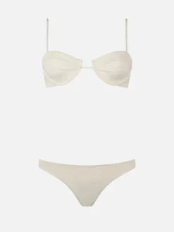 Cremefarbener Bügel-Bralette-Bikini für Damen Salina Lido
