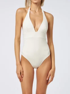 Cremefarbener Marylin-Badeanzug für Damen