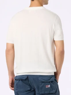 Cremefarbenes Herren-Strickpoloshirt Sloan