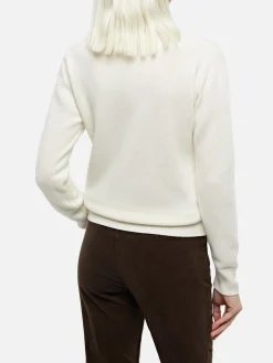 Cremeweißer Pullover Sorbonne aus Kaschmirmischung für Damen