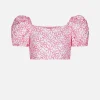 Crop-Top für Mädchen mit Gänseblümchen-Stickerei
