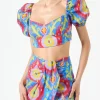 Crop-Top mit Ikat-Print
