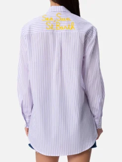 Damen Baumwollshirt Brigitte mit Streifenprint