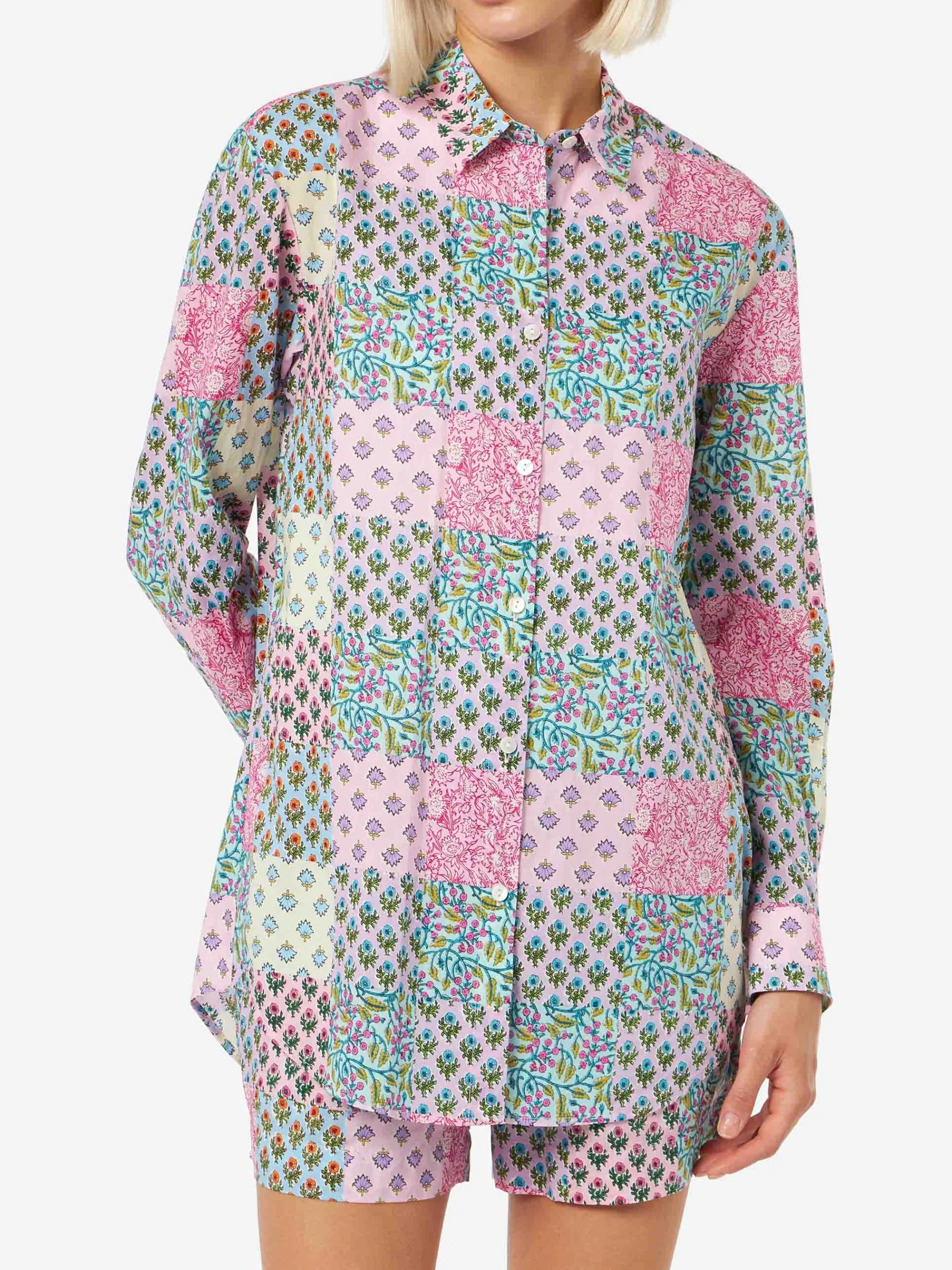 Damen Baumwollshirt Brigitte mit Blumenprint
