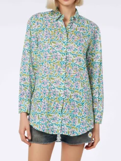 Damen Baumwollshirt Brigitte mit Blumenprint