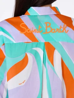 Damen Baumwollshirt Brigitte mit Shape Wave-Print