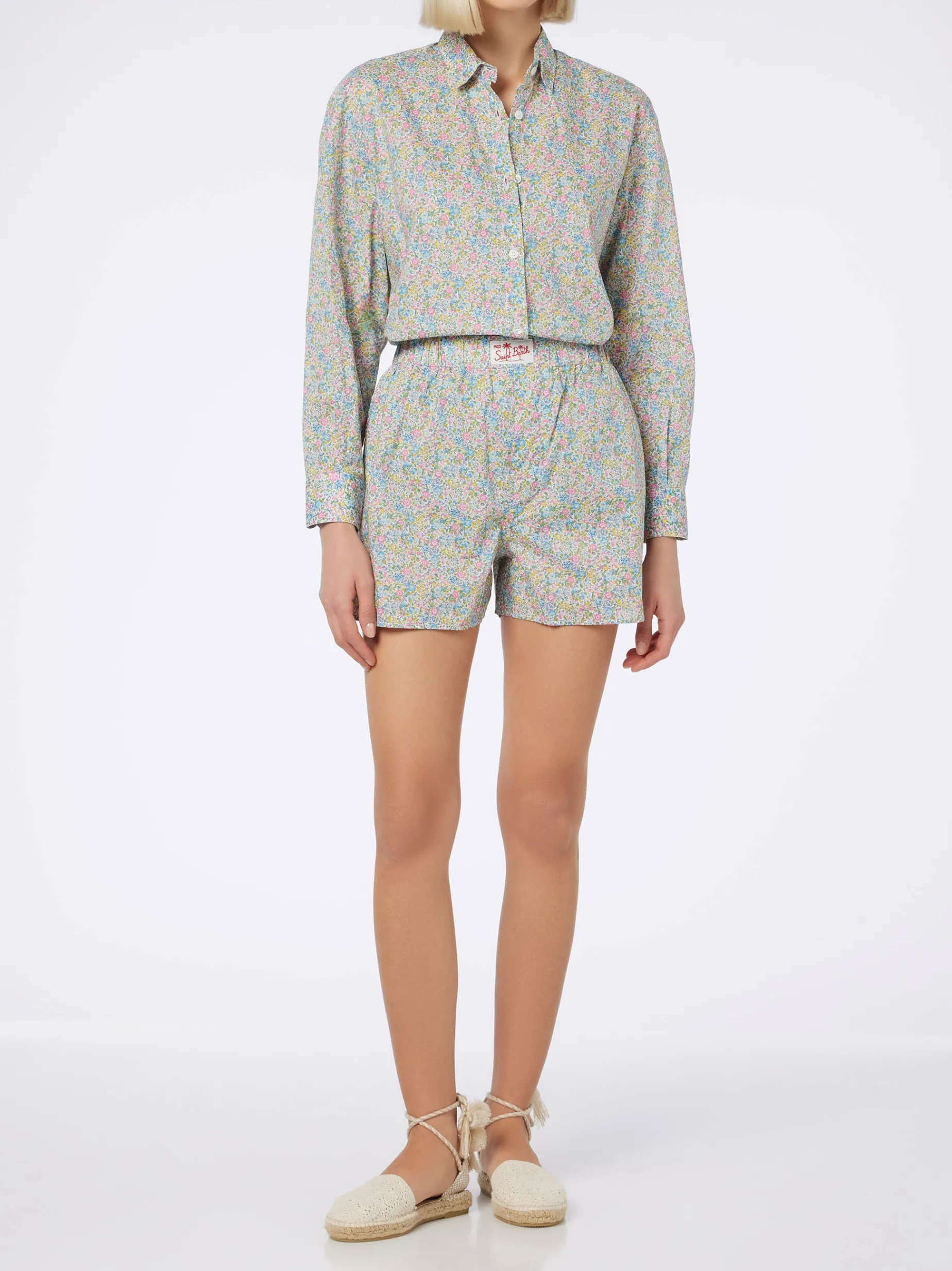 Damen Baumwollshirt Brigitte mit Emma & Georgina-Aufdruck | HERGESTELLT AUS LIBERTY-STOFF