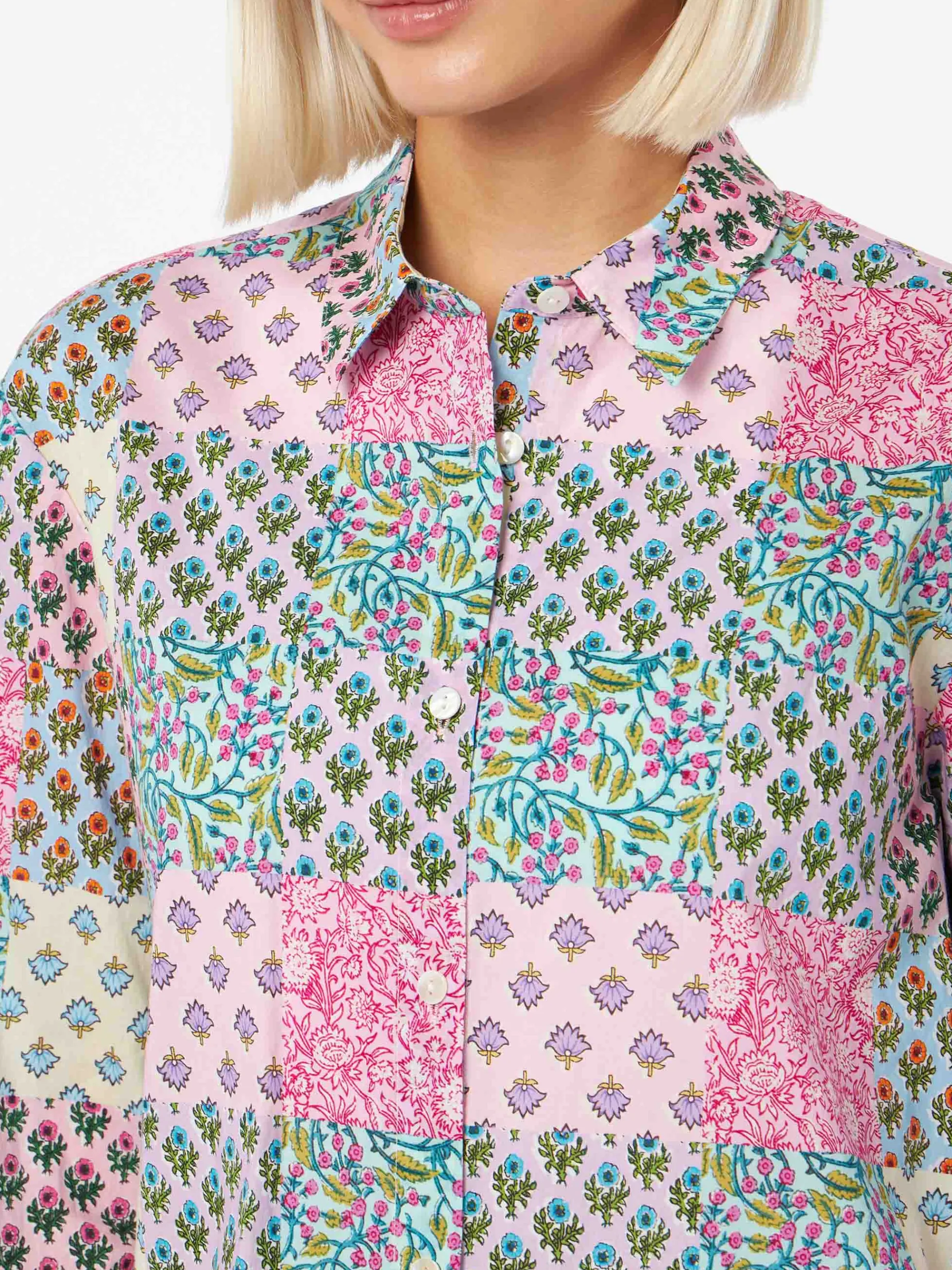 Damen Baumwollshirt Brigitte mit Blumenprint
