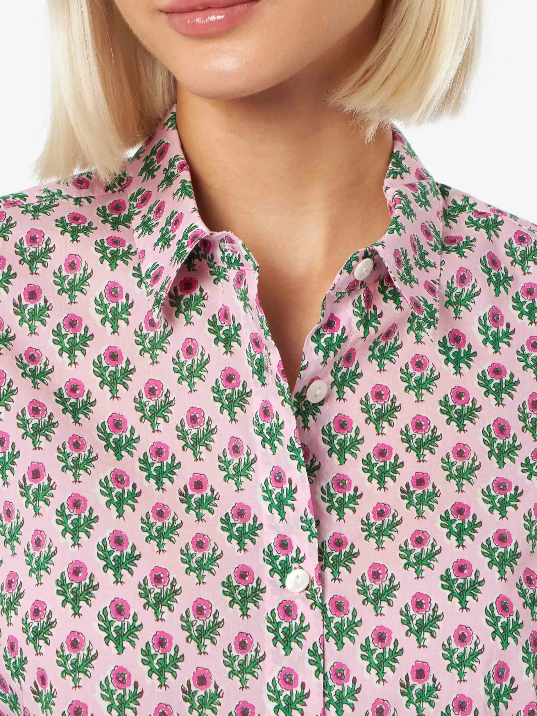Damen Baumwollshirt Brigitte mit Blumenprint