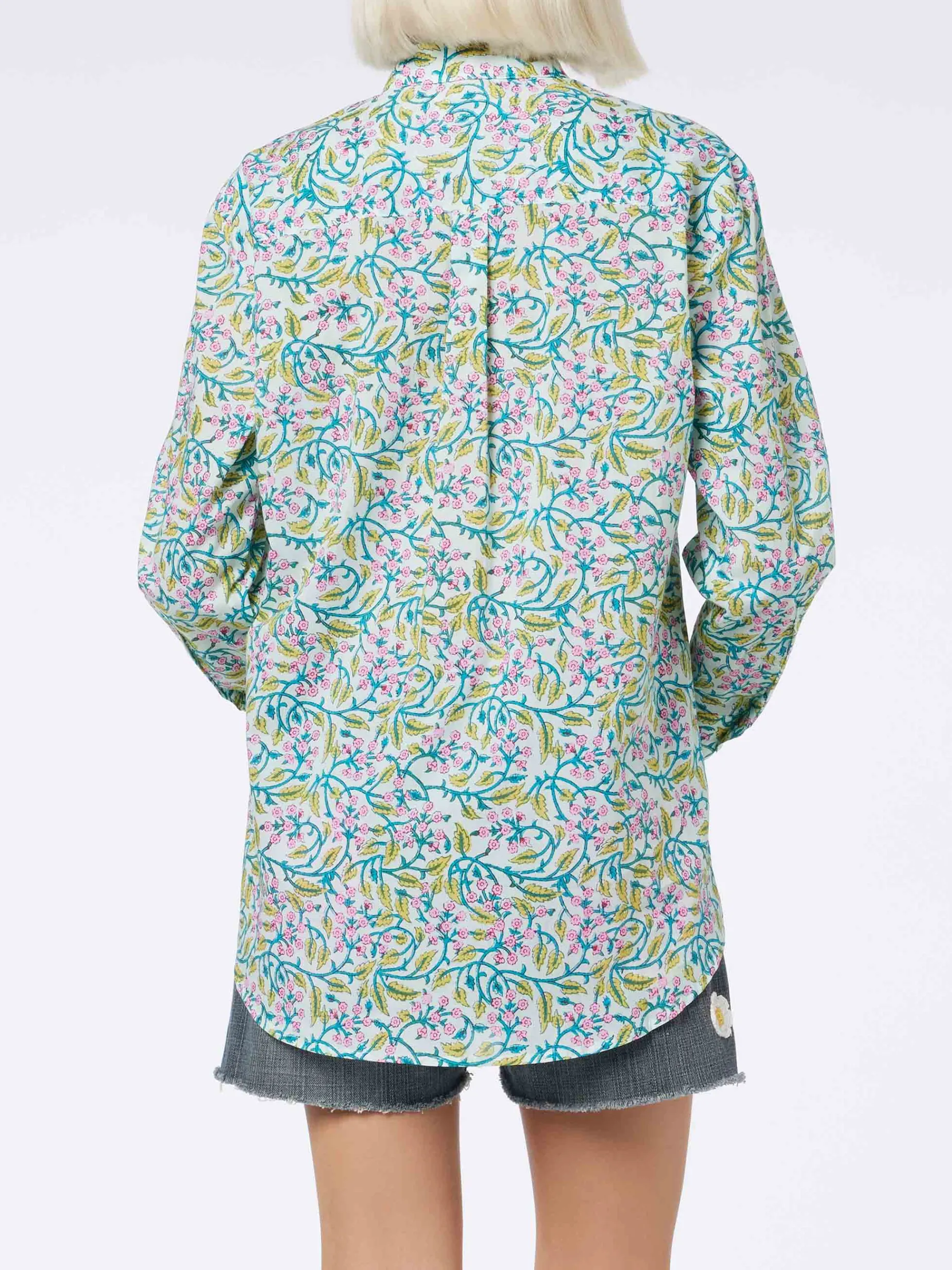 Damen Baumwollshirt Brigitte mit Blumenprint