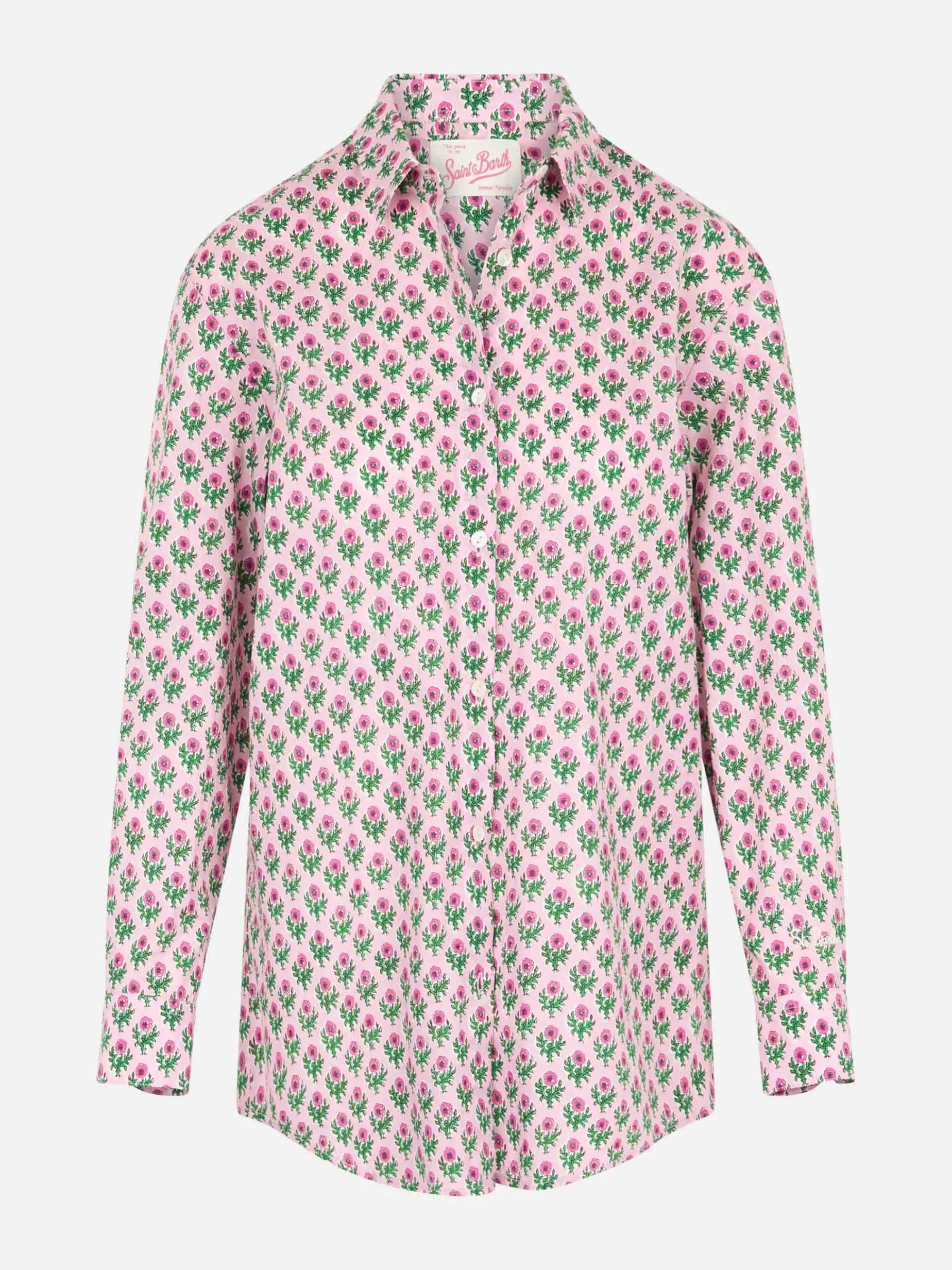 Damen Baumwollshirt Brigitte mit Blumenprint