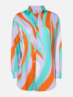Damen Baumwollshirt Brigitte mit Shape Wave-Print