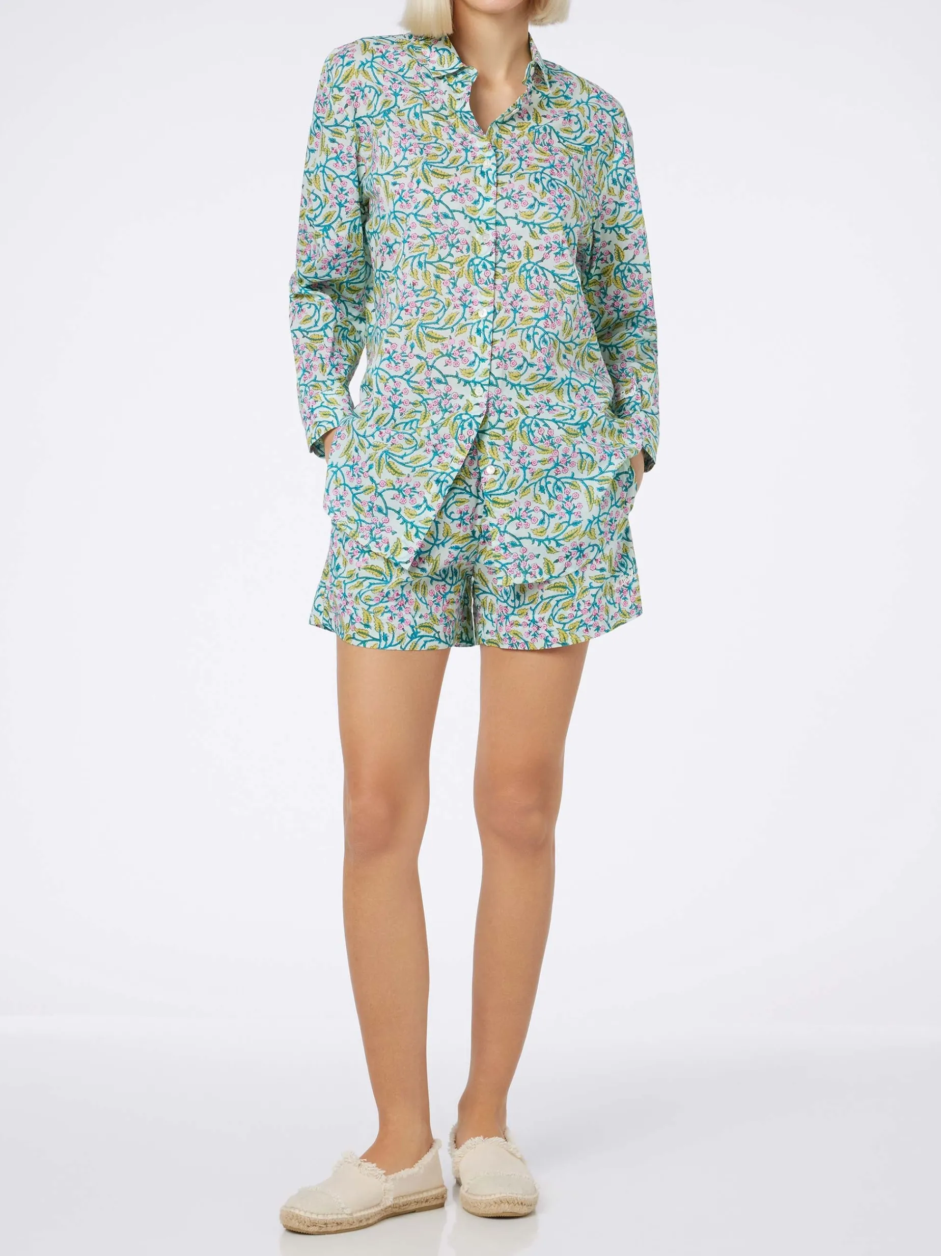 Damen Baumwollshirt Brigitte mit Blumenprint