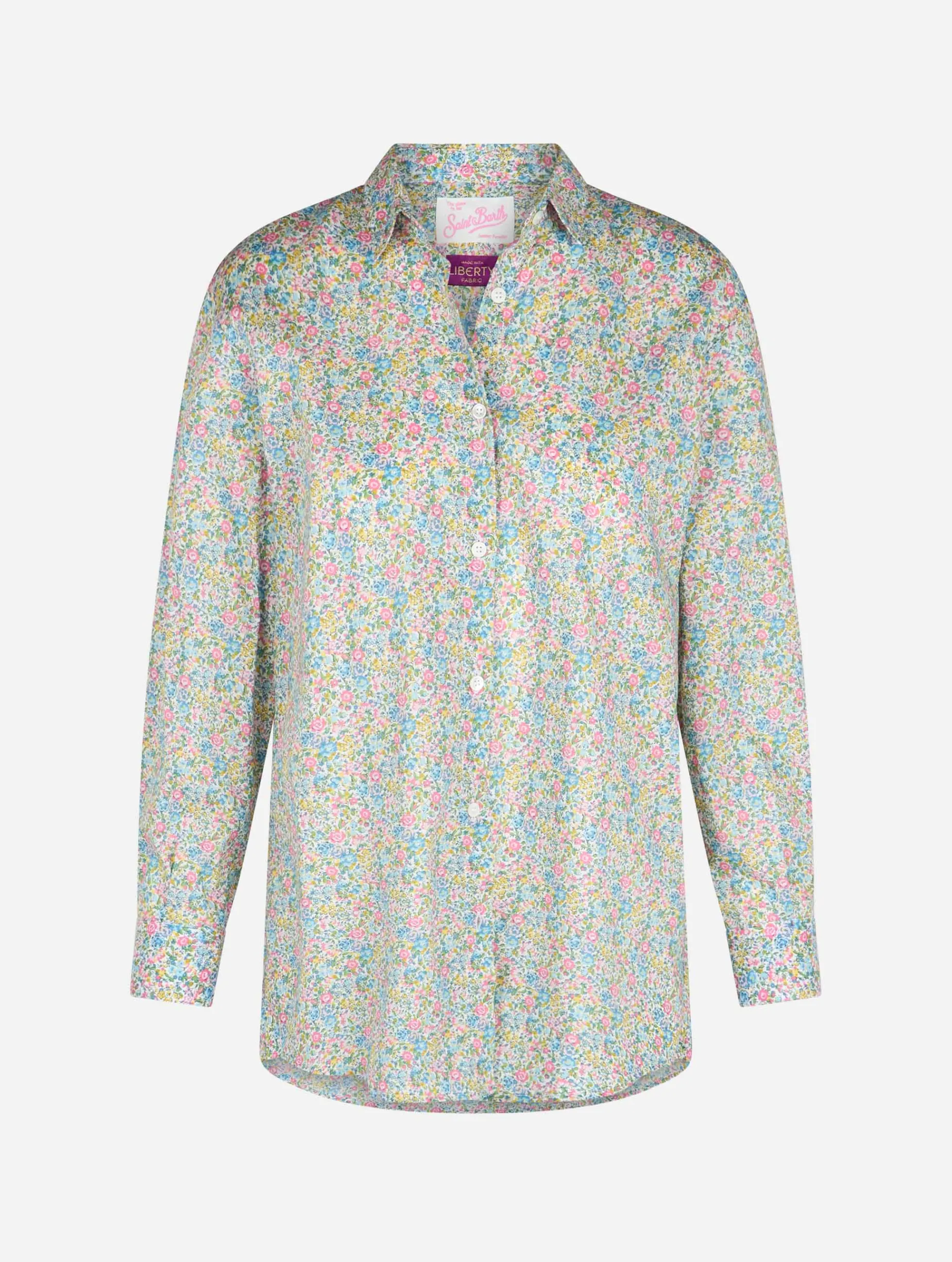 Damen Baumwollshirt Brigitte mit Emma & Georgina-Aufdruck | HERGESTELLT AUS LIBERTY-STOFF