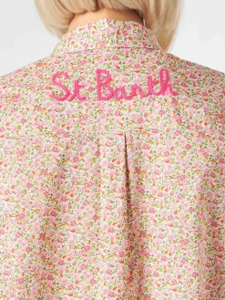 Damen Brigitte Baumwollhemd mit Blumenprint | Hergestellt aus Liberty-Stoff