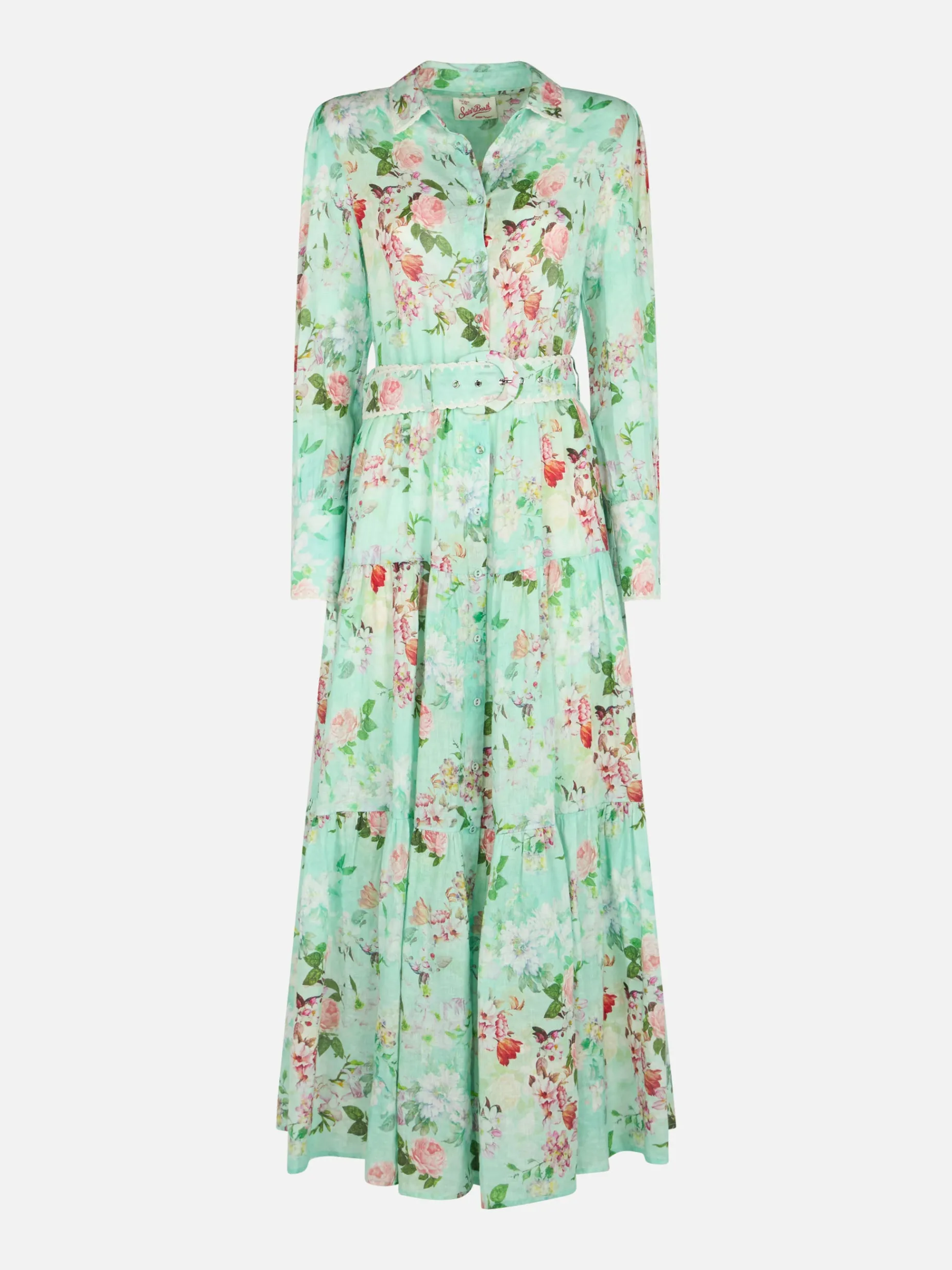 Damen Leinenkleid Marbella mit Blumenprint