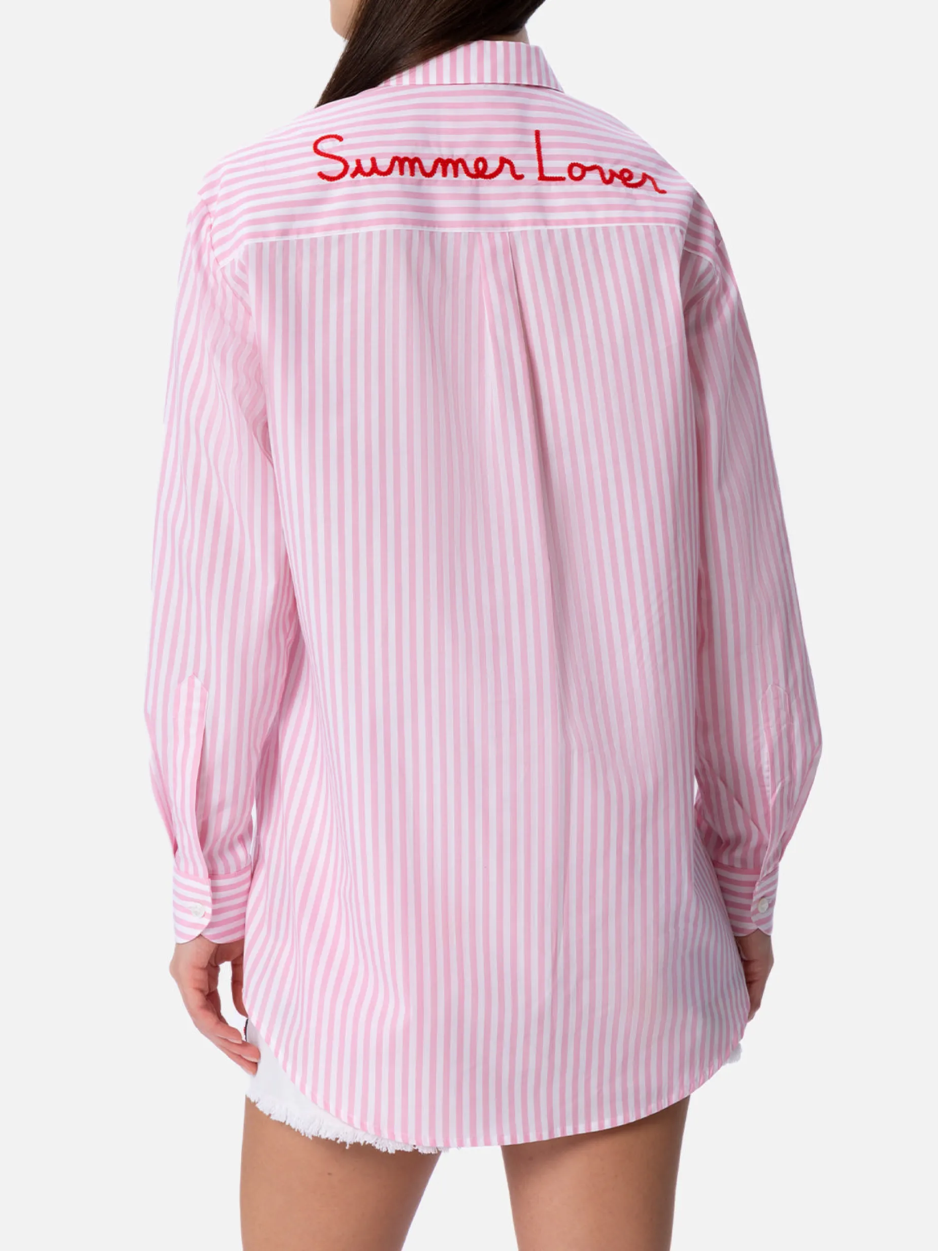Damen Print Baumwollshirt Brigitte mit Streifenprint