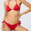 Damen roter klassischer Triangel-Bikini Schütze Mond
