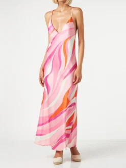 Damen Slipkleid Eydis mit Wellenprint