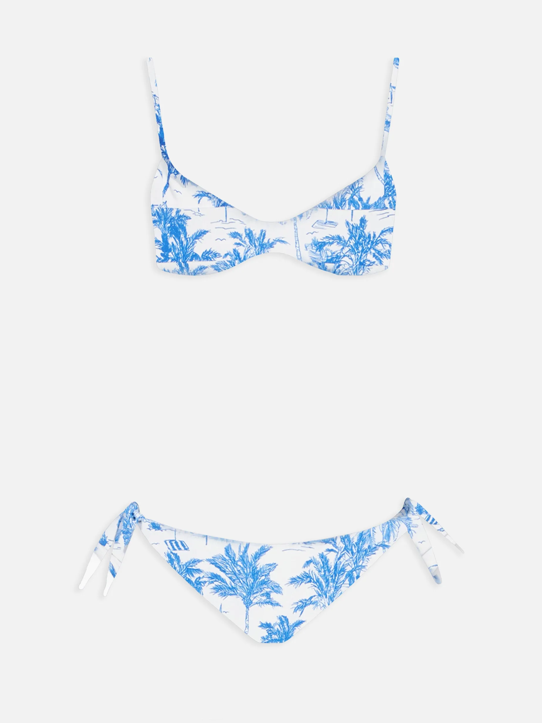 Damen Toile de Jouy U-Ausschnitt-Bralette-Bikini May Yali