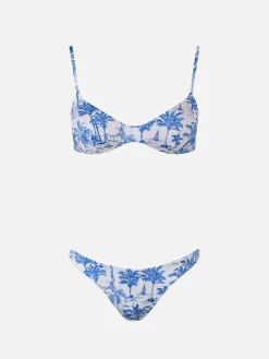 Damen Toile de Jouy U-Ausschnitt-Bralette-Bikini May Naomi