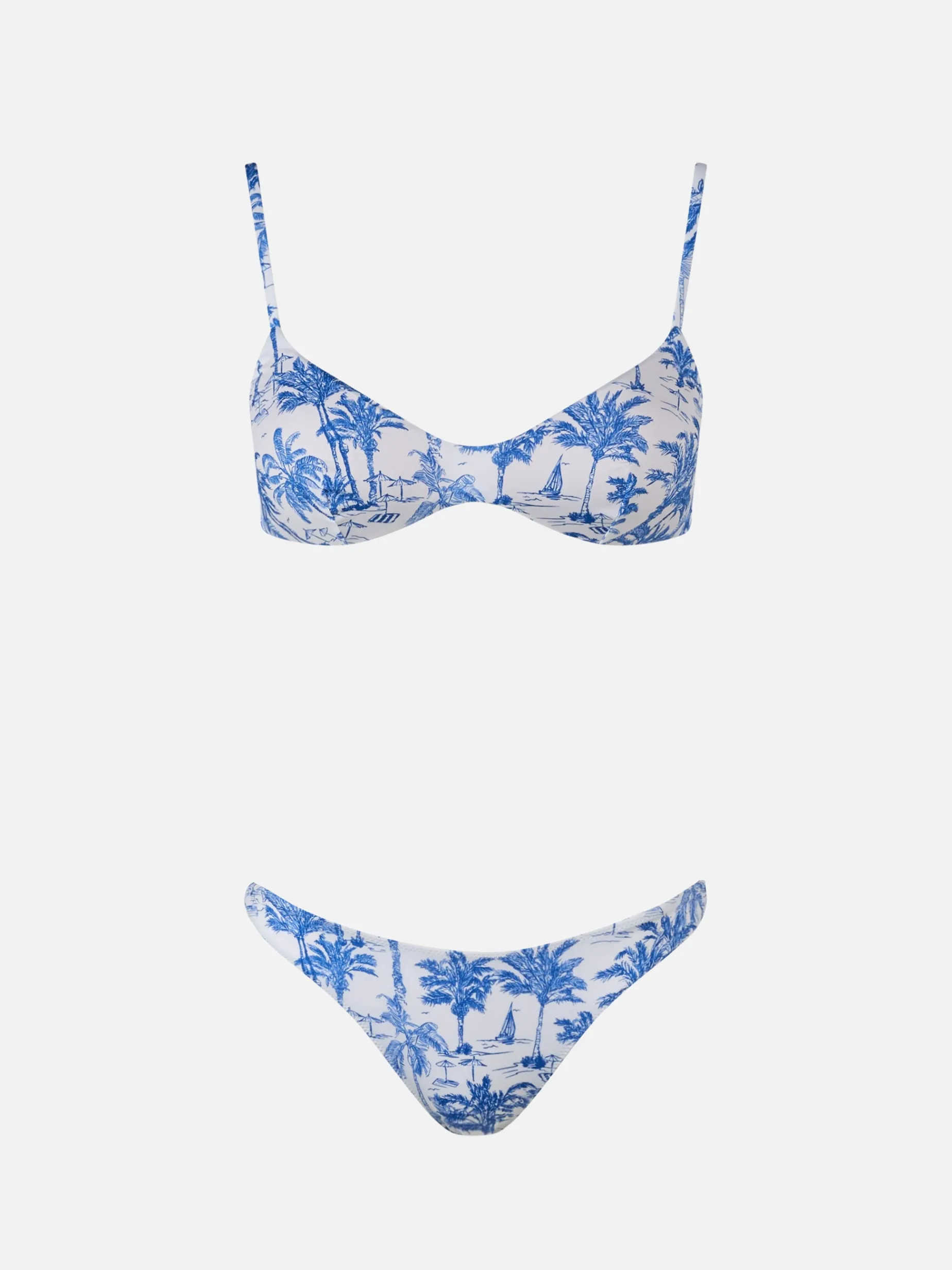 Damen Toile de Jouy U-Ausschnitt-Bralette-Bikini May Naomi