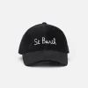 Damen-Baseballkappe aus Cord mit St. Barth-Stickerei