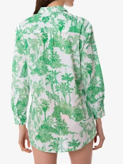 Damen-Baumwollhemd mit Toile-de-Jouy-Print