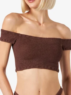 Damen-Bikini in Crinkle-Optik mit breiten Trägern