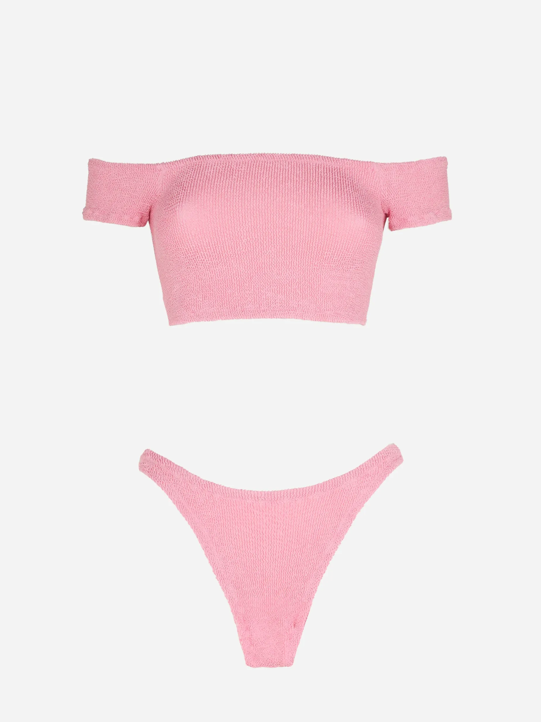 Damen-Bikini in Crinkle-Optik mit breiten Trägern