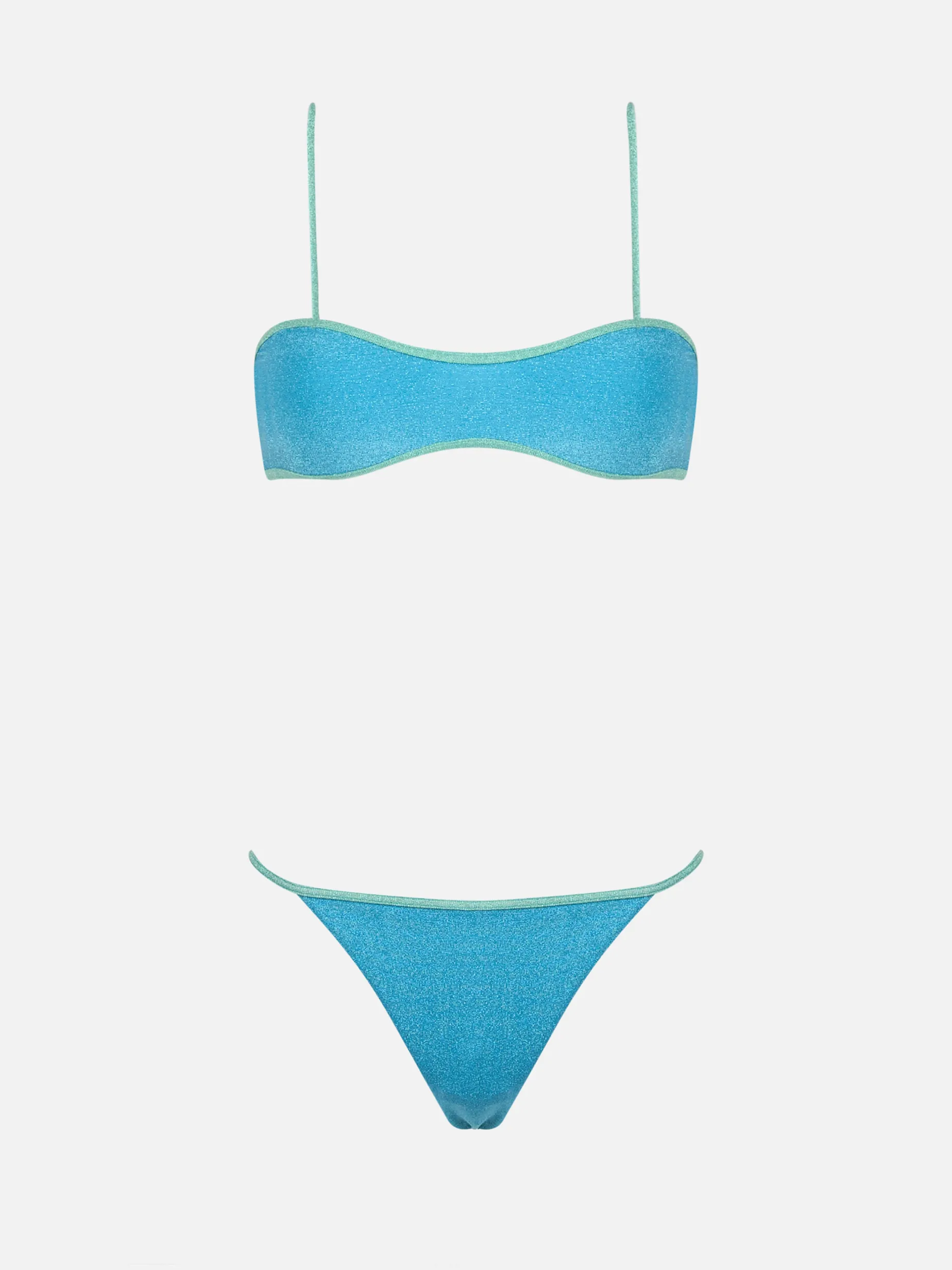 Damen-Bikini-Badeanzug mit U-Ausschnitt aus Lurex Laryn Jodene