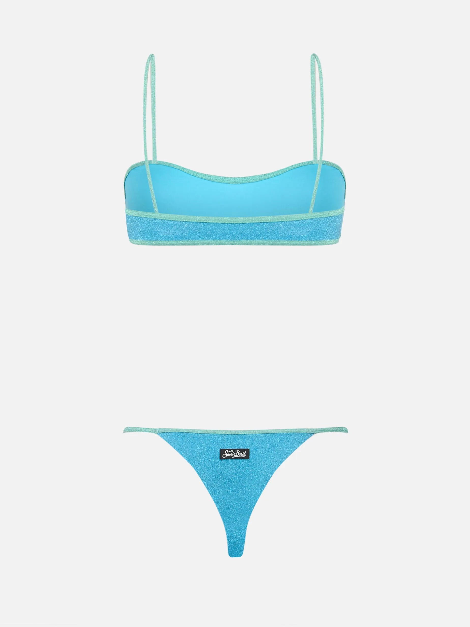 Damen-Bikini-Badeanzug mit U-Ausschnitt aus Lurex Laryn Jodene