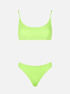 Damen-Bralette-Bikini in Neongelb