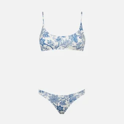 Damen-Bralette-Bikini mit Blumendruck
