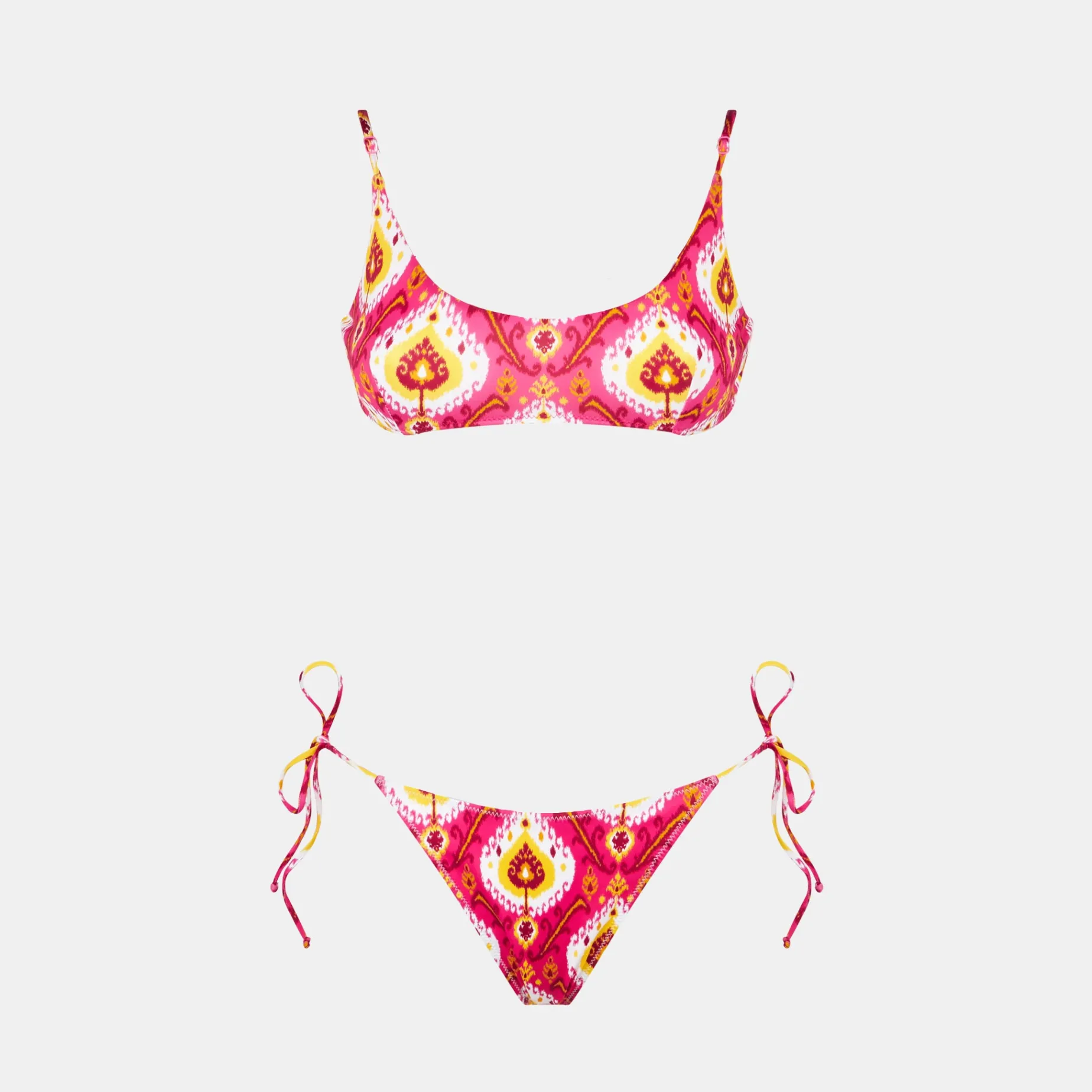 Damen-Bralette-Bikini mit Ikat-Print