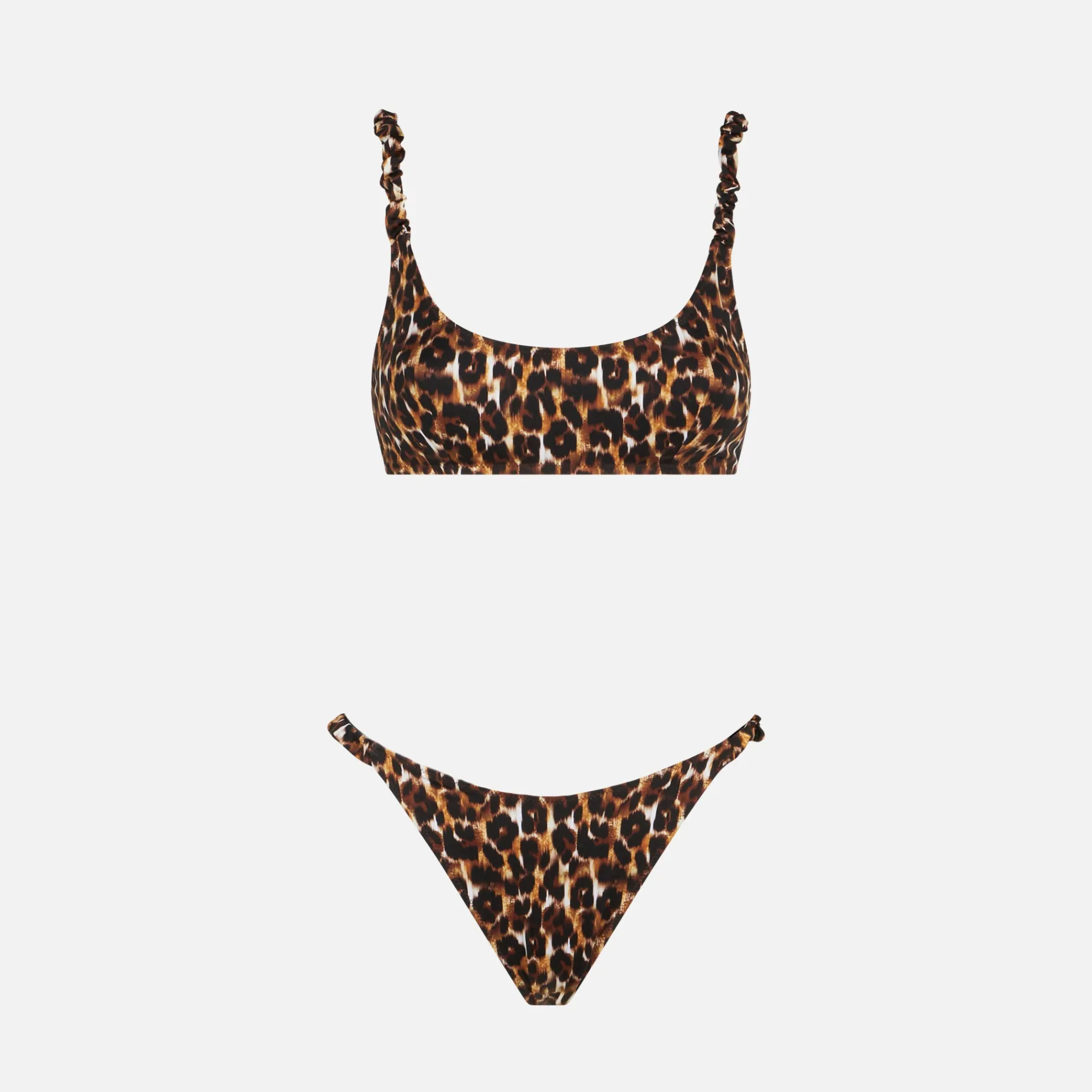 Damen-Bralette-Bikini mit Leopardenmuster