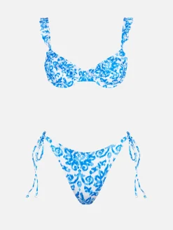 Damen-Bralette-Bikini mit Muster