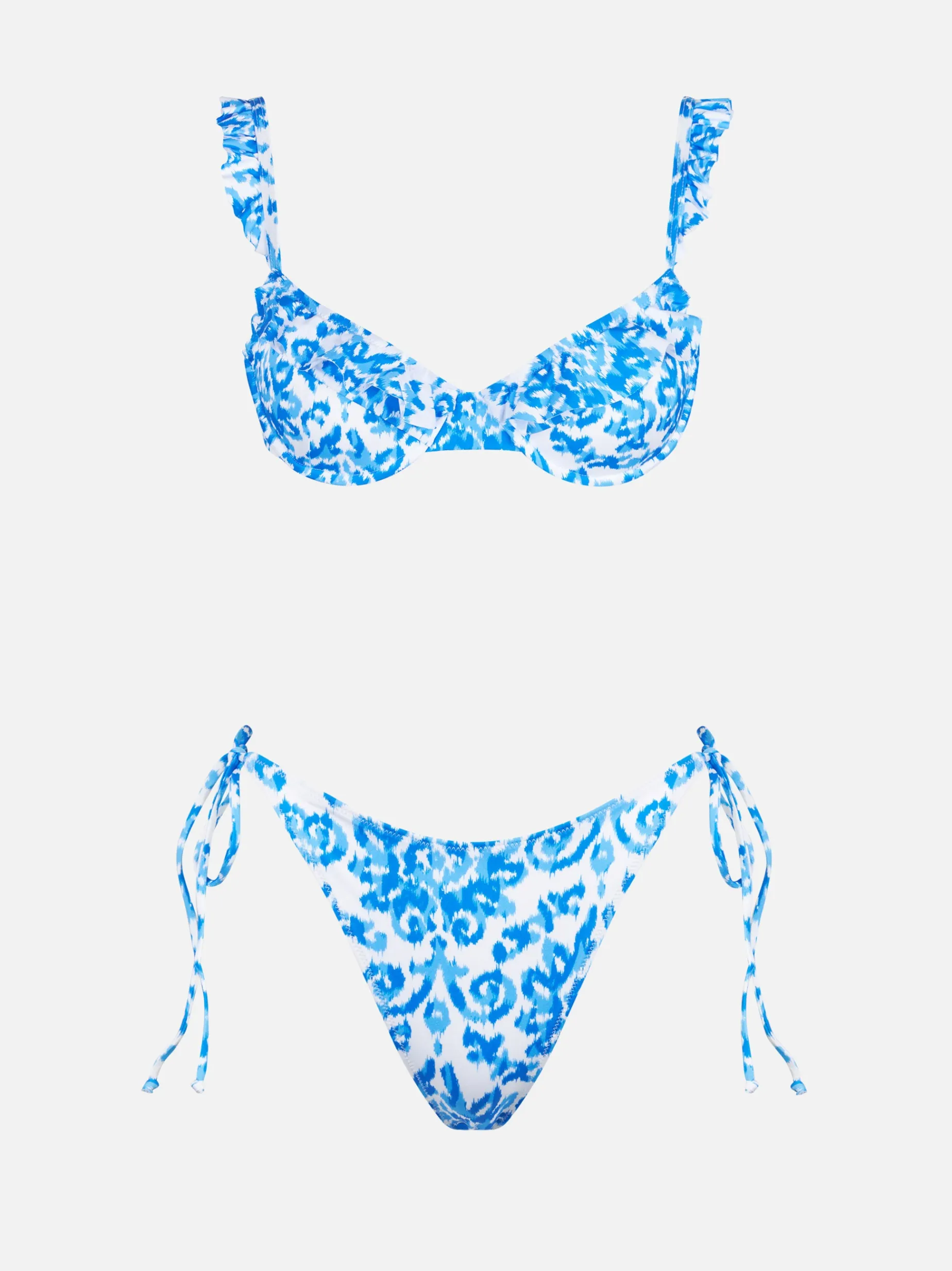 Damen-Bralette-Bikini mit Muster